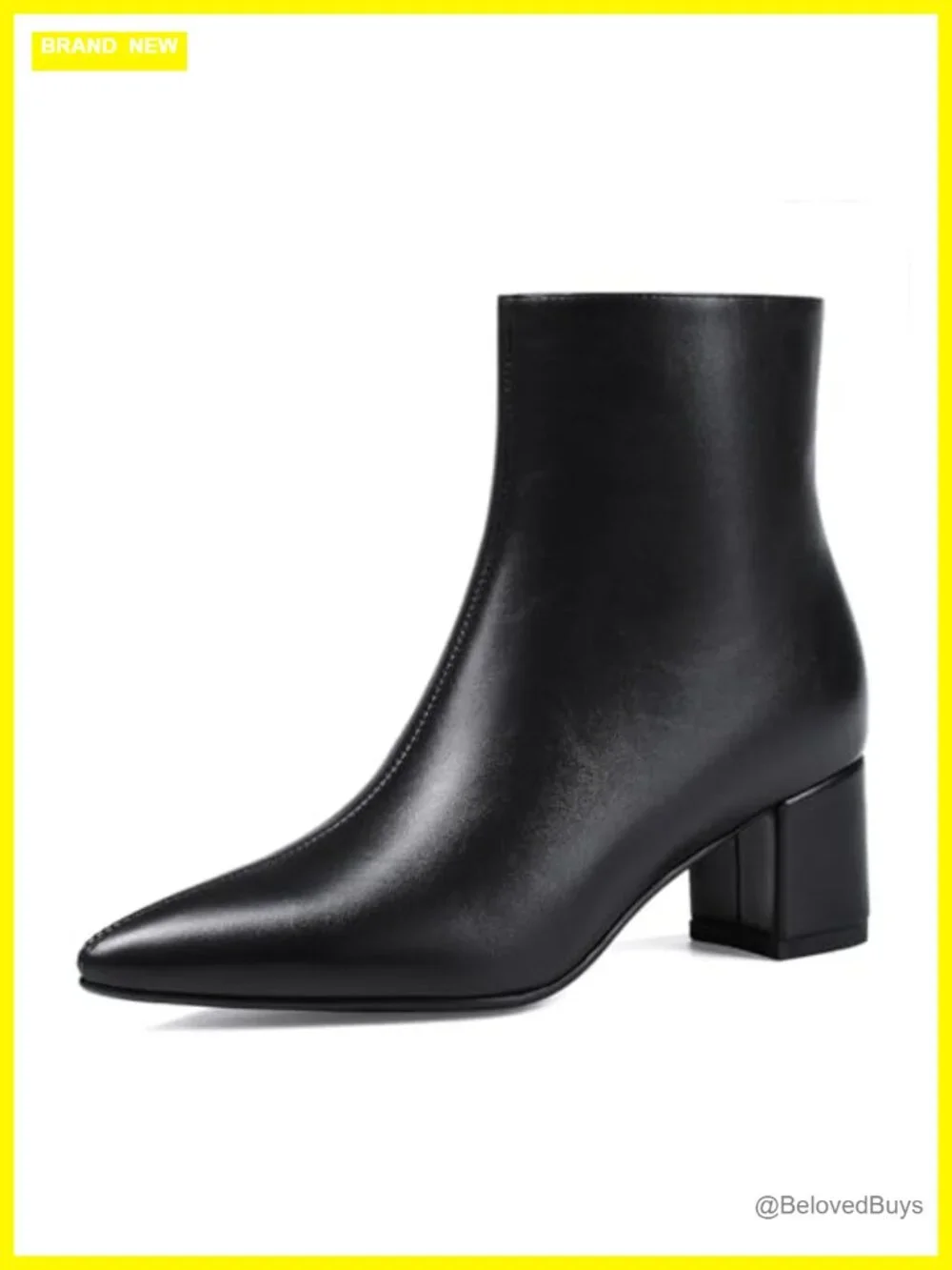 Women's Pointed Toe Chunky Block Heel Ankle Boots Low Heel Booties